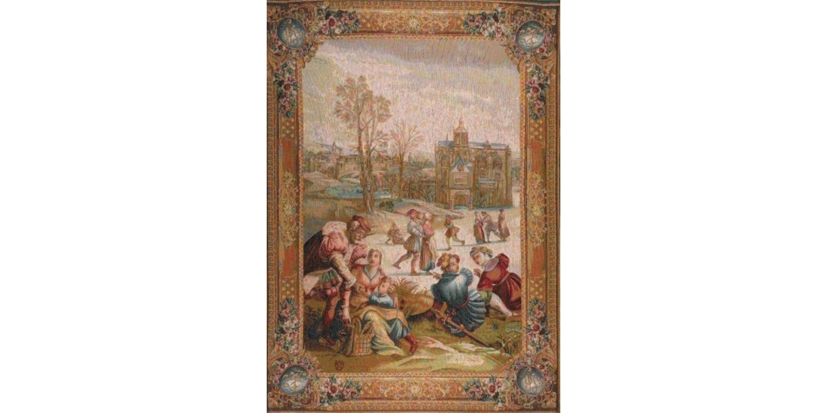 Gobelín Tapisserie Les patineurs ou l'hiver